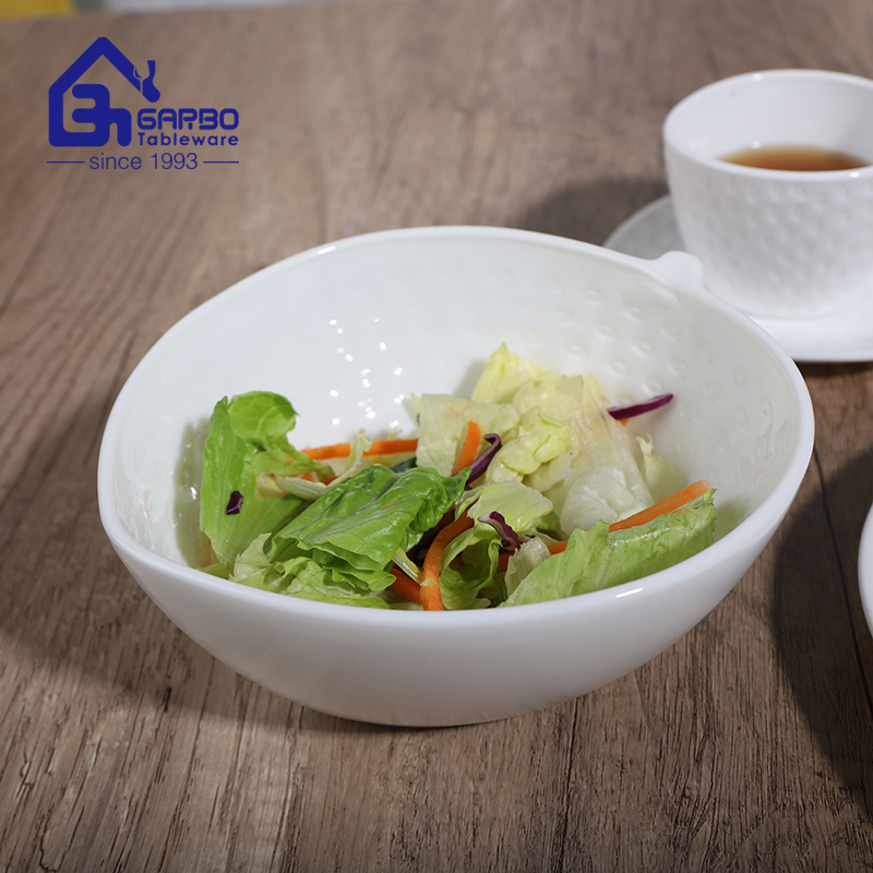 Clean Plain White Opal Glass Food Serving Dishes and Plates Tableware Strawberry Shaped Dinner Set Opal Glassware