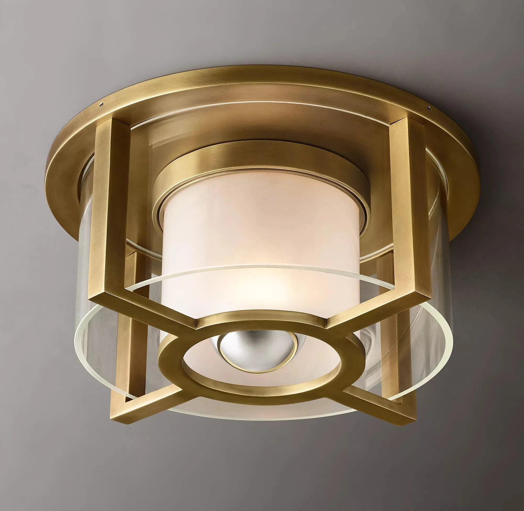 Modern Glass Petrus Square Semi- Flush Mount Ceiling Lighting Fixture for Bedroom Kitchen Bathroom Corridor