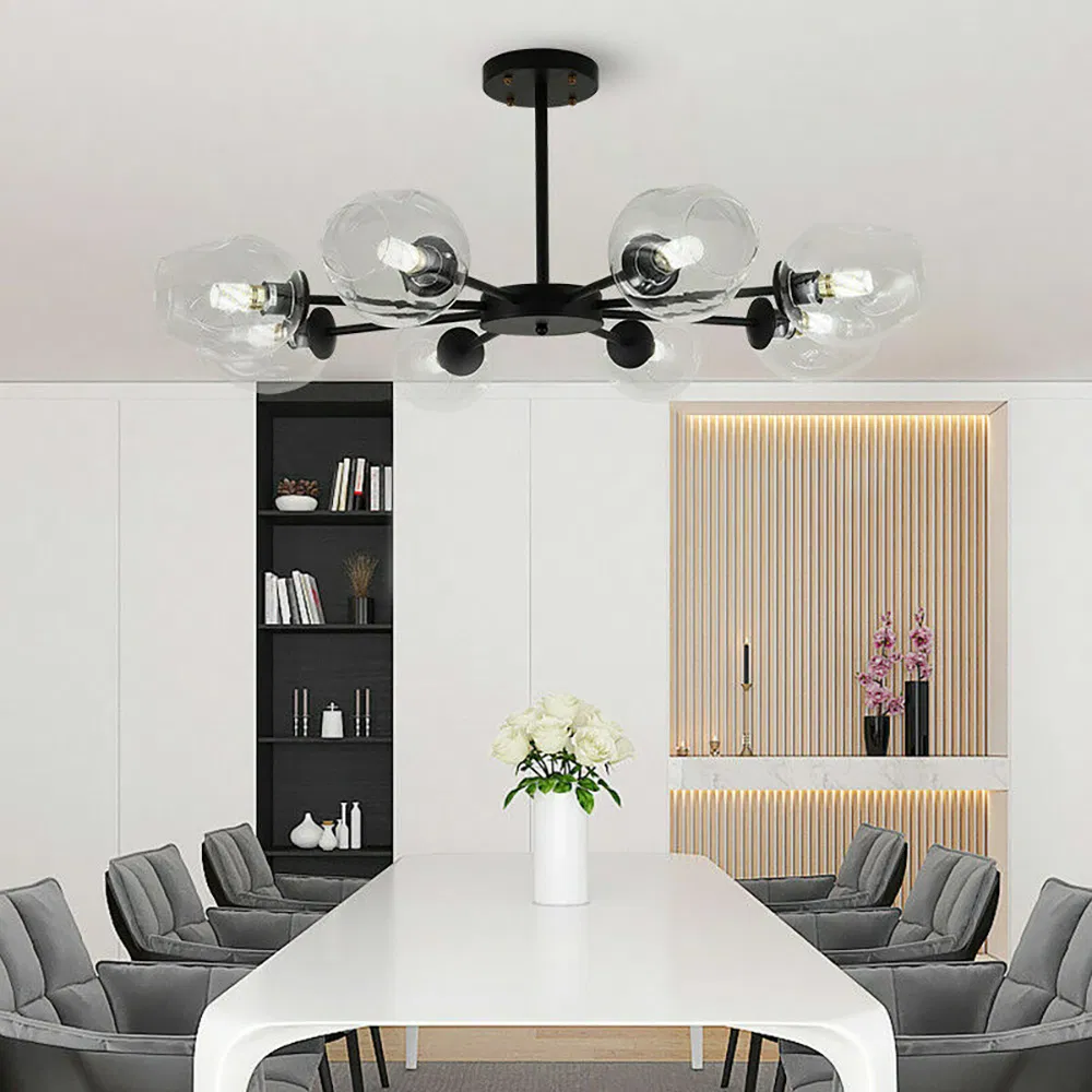 LED Glass Ball Living Room Chandelier Bedroom Pendant Light Kitchen Ceiling Lamp Fixture