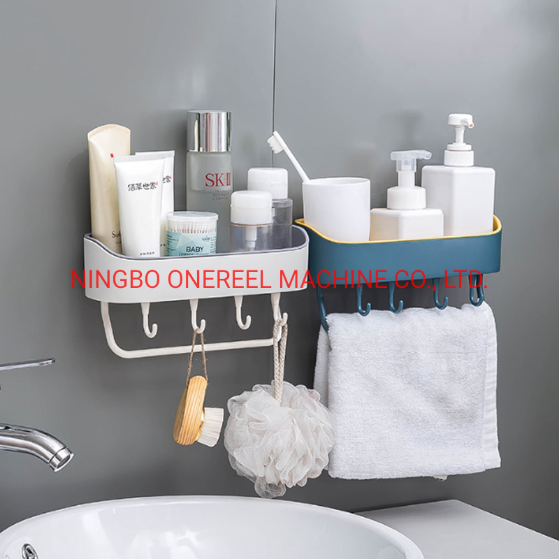 Non-Trace Sticker Removable Plastic Bathroom Shower Storage Basket