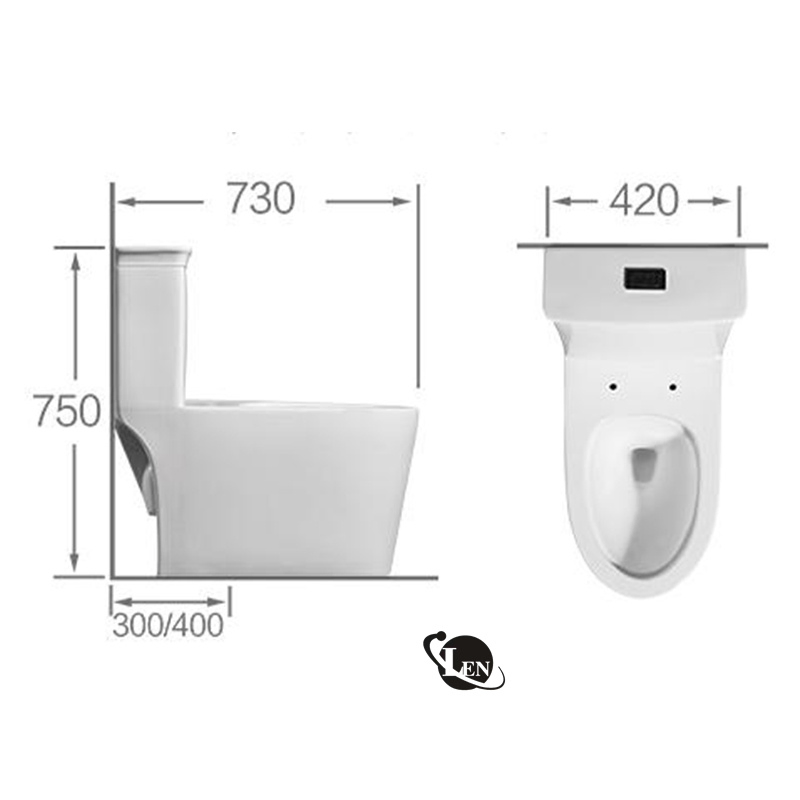 Dual Top Flush System Siphonic Ceramic Bathroom Hotel Washdown 871-14