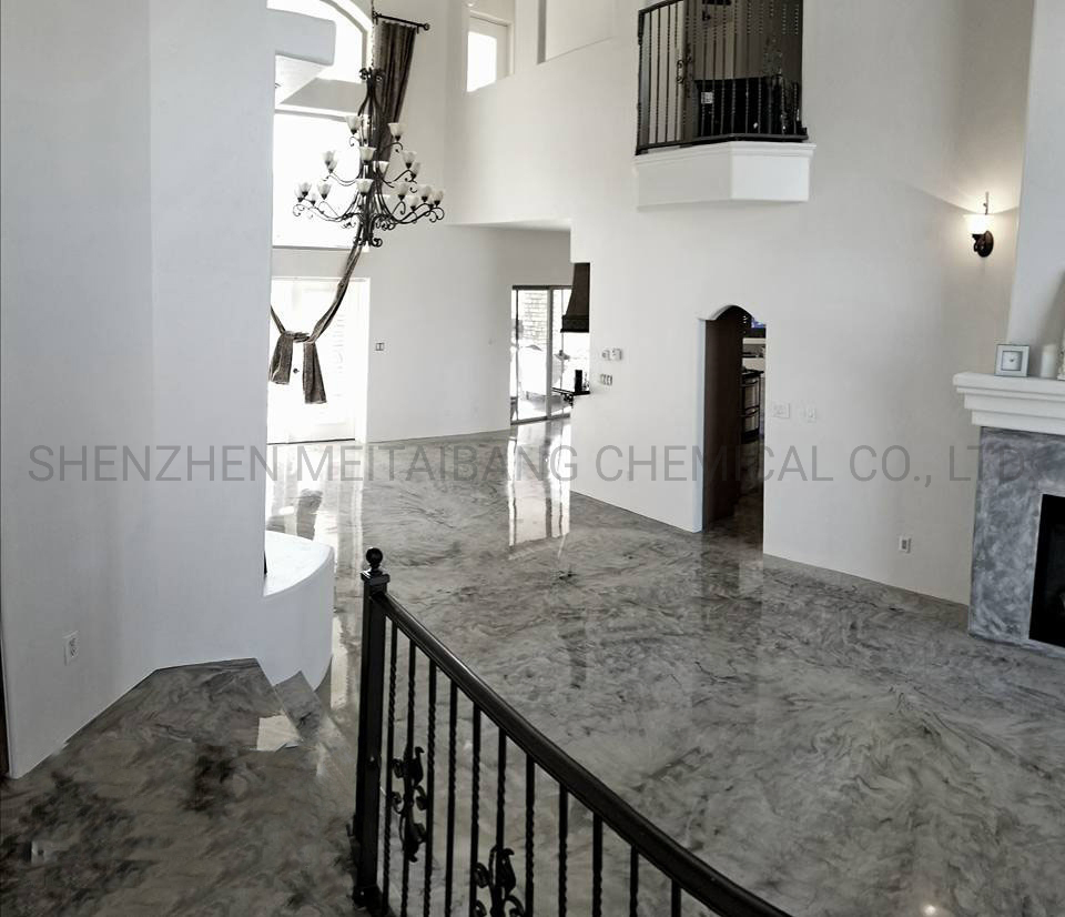 Two Components High Performance Clear 100% Solids Epoxy Resin System for Metallic Countertops