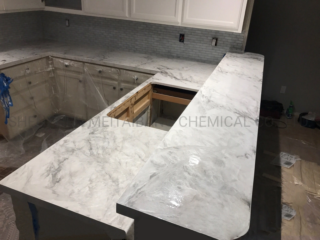 Two Components High Performance Clear 100% Solids Epoxy Resin System for Metallic Countertops