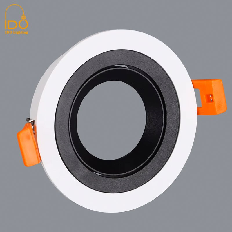 Recessed Adjustable Down Light Fixture, Aluminum COB Round Dual Frame