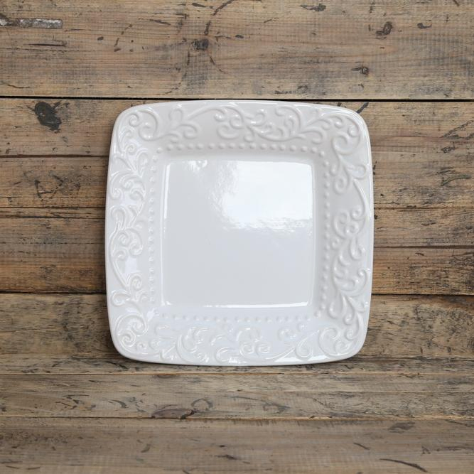 Elegant White Ceramic Square Bowl for Home Dining