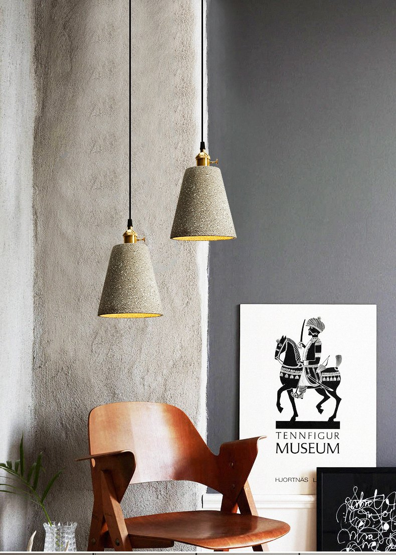 Simple Mini Concrete Pendant Lighting Fixtures for Kitchen Industrial Cement Lamp