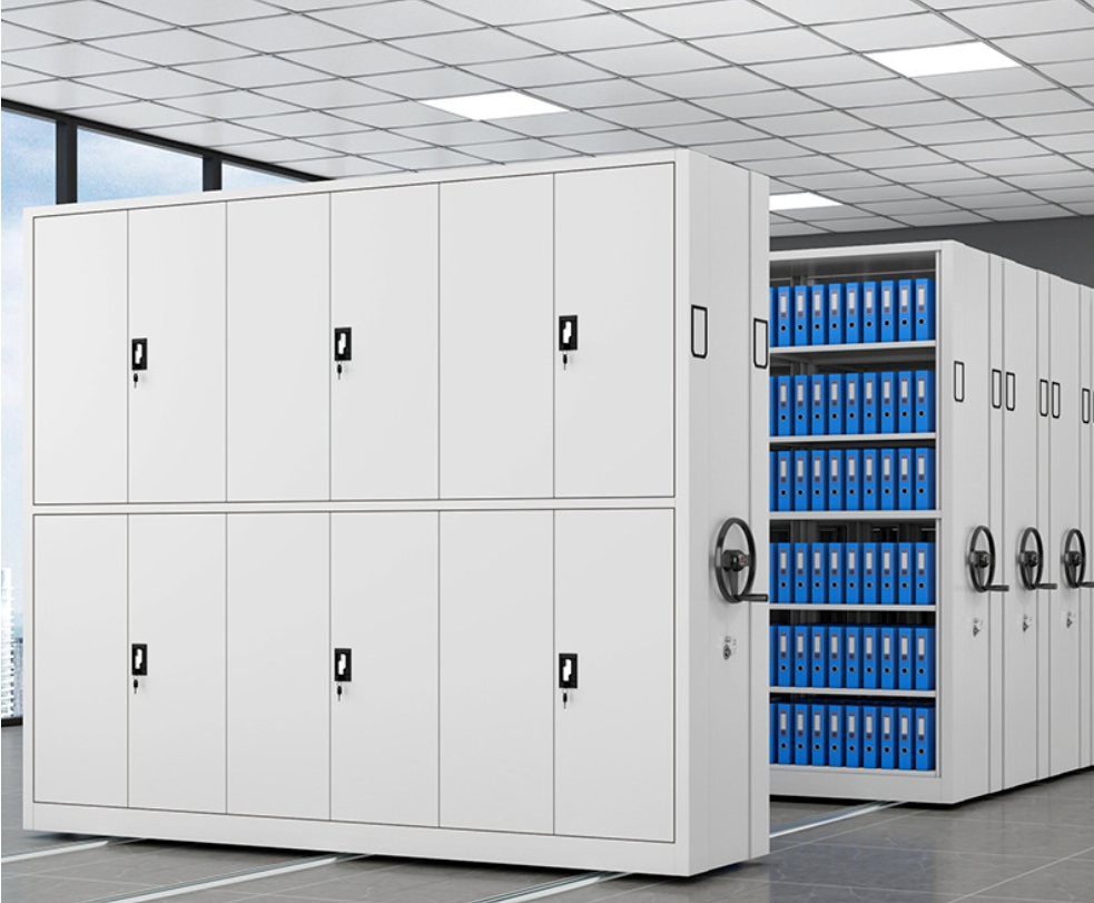 Intelligent Mobile Compact Shelving System for High-Density File Storage with Digital Control