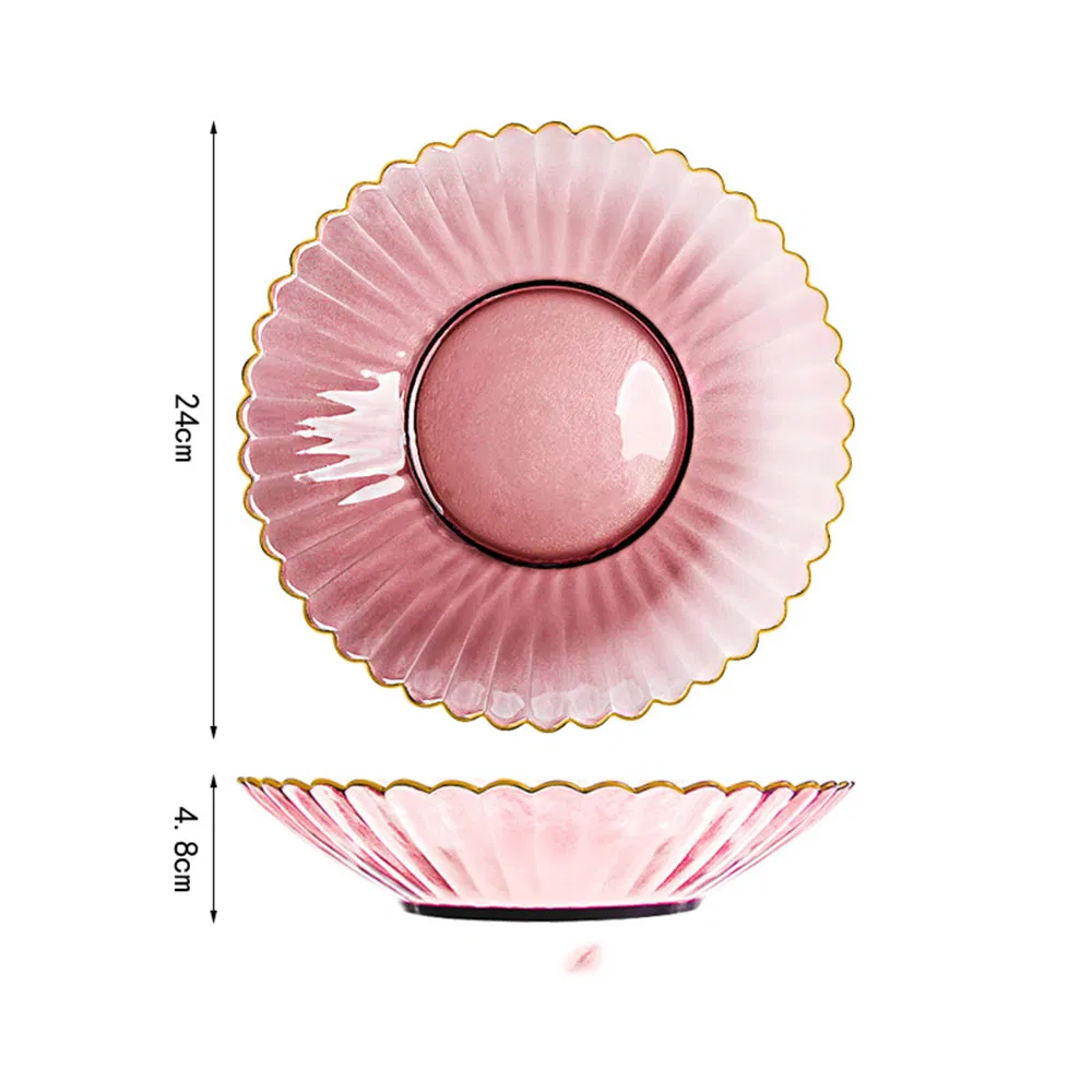 Popular Scandinavian Small Daisy Lace Glass Plate and Bowl Tableware