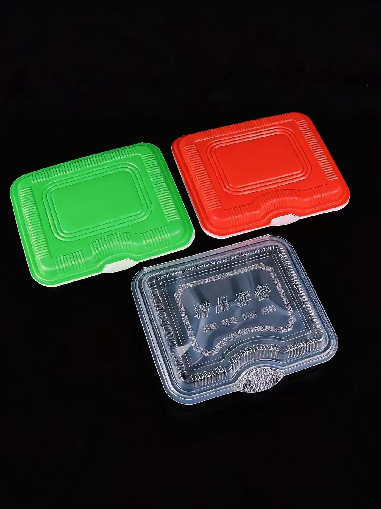 Red Black Heatproof Food Organizer 22.4*19.2*3.5cm PP Material