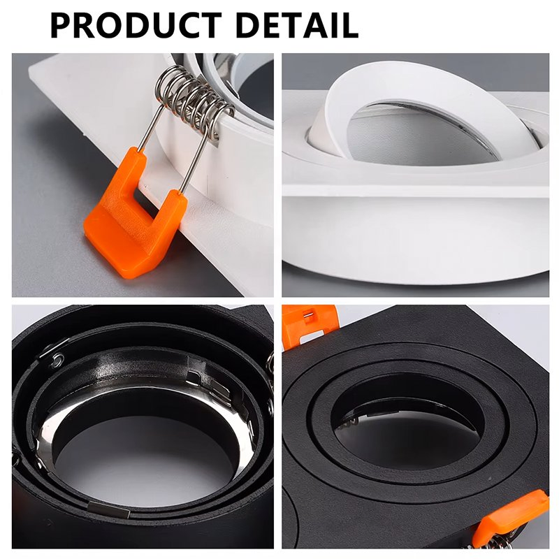 Recessed Adjustable Down Light Fixture, Aluminum COB Round Dual Frame