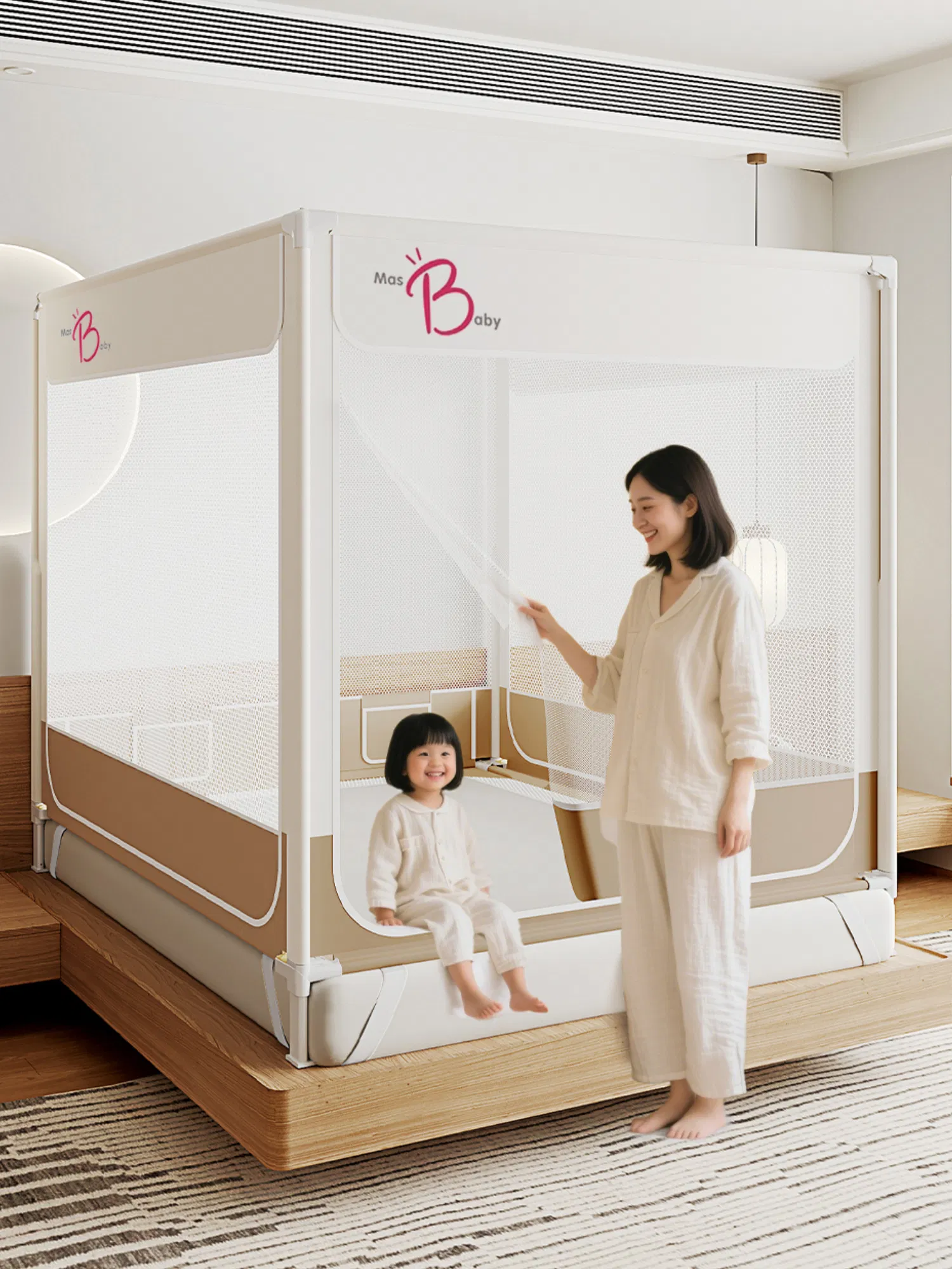 Baby Safety Mosquito Net and Anti-Fall Bed Rail Solution