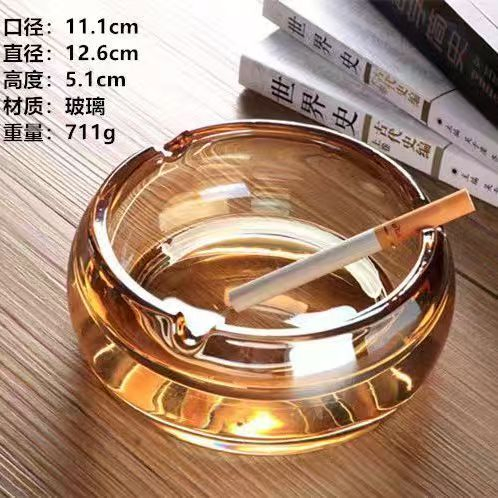 Elegant Gold Glass Ashtray with Spray Color Glassware Tableware