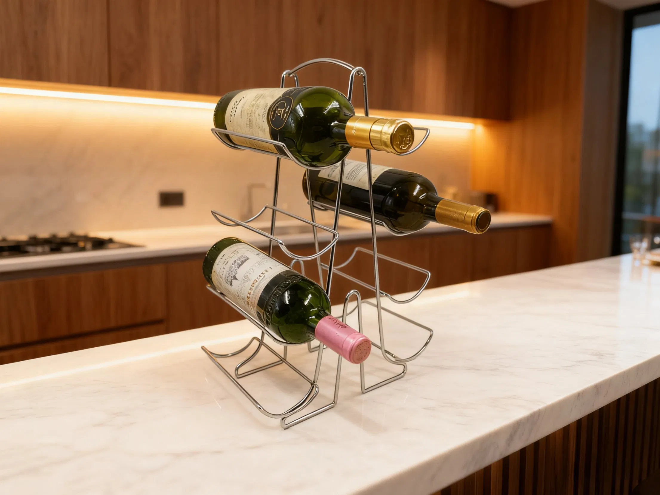 Wine Storage Solution for Kitchen &amp; Bar, Iron Wine Bottle Storage Displa