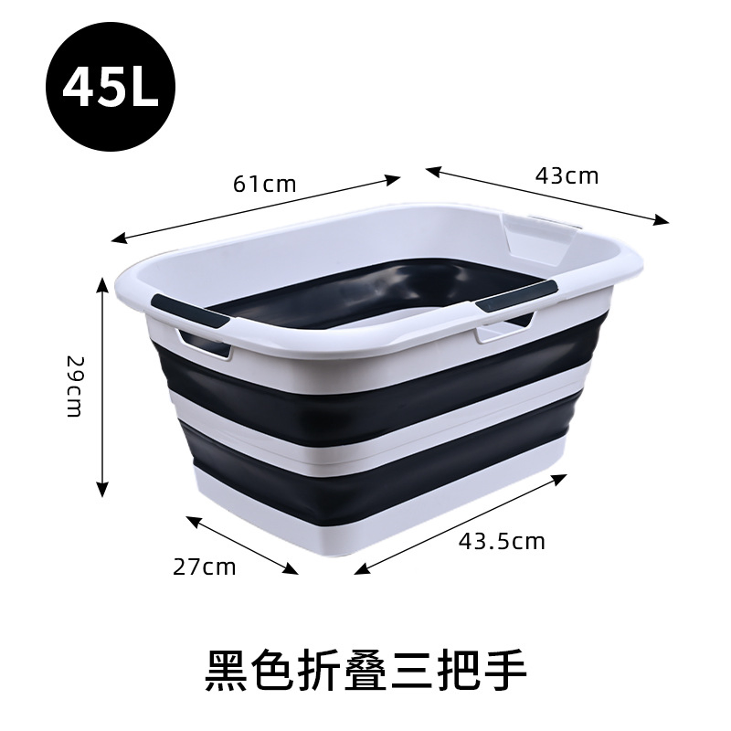 Home - Use 45L Foldable Laundry Hamper: Three - Handle Design, Hollow - out, for Bathroom Clothes Storage, Easy to Carry