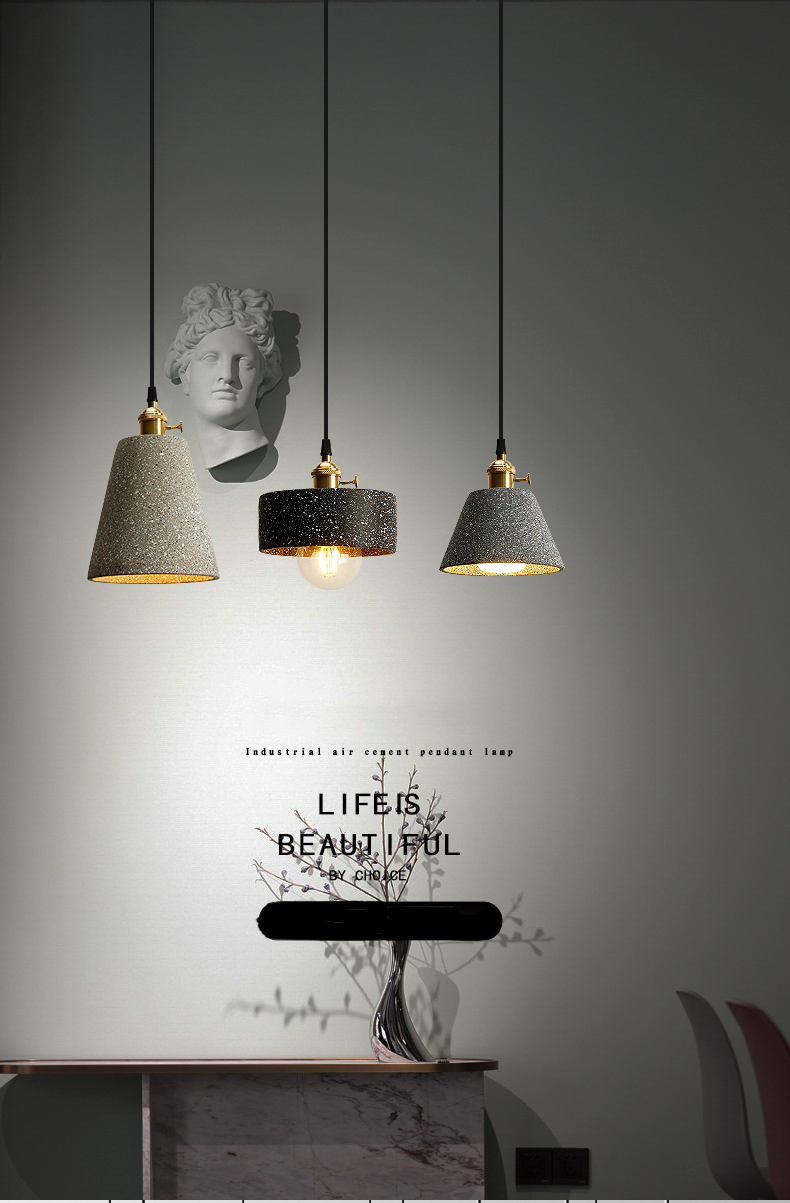 Simple Mini Concrete Pendant Lighting Fixtures for Kitchen Industrial Cement Lamp