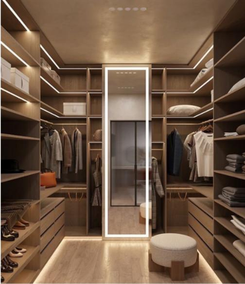 Modern U Shape Walk in Closet