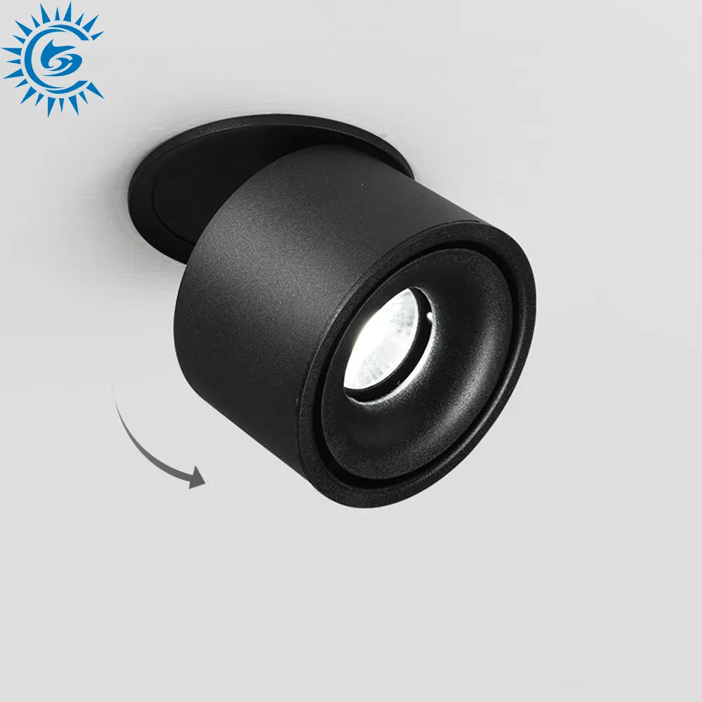 Cut Hole 90mm 95mm White Black Round Square 3CCT Adjustable COB LED Ceiling Surface Mounted Track Spot Lights Fixtures for Kitchen, Office, Bedroom, Hallway