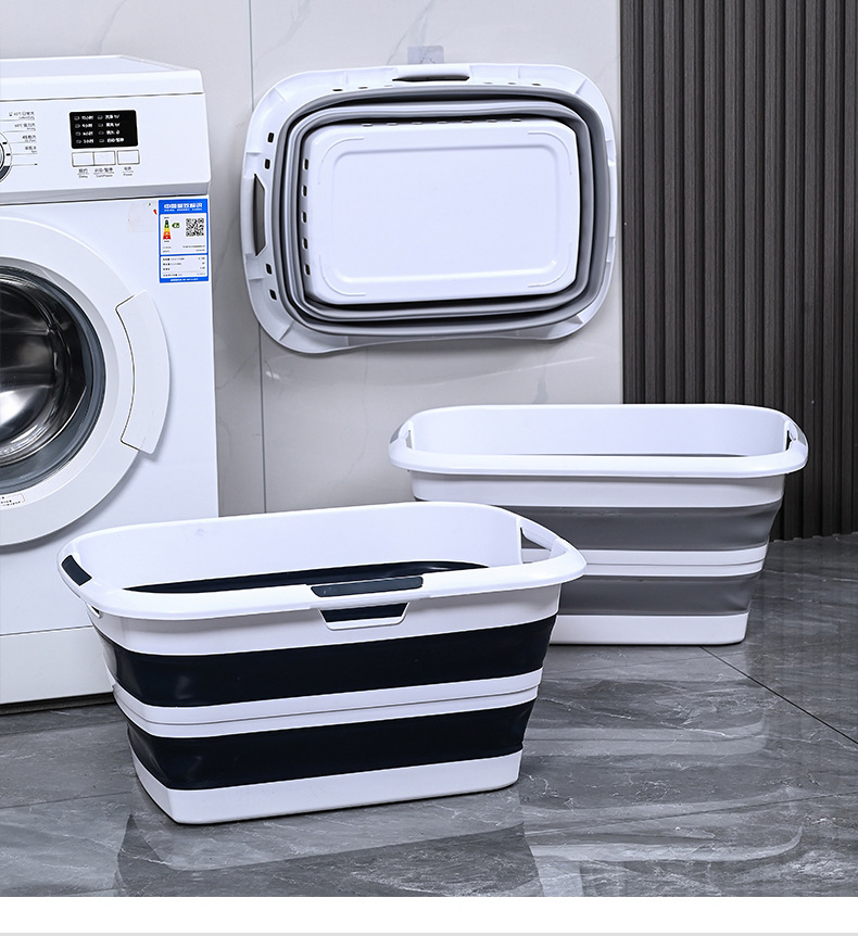 Home - Use 45L Foldable Laundry Hamper: Three - Handle Design, Hollow - out, for Bathroom Clothes Storage, Easy to Carry