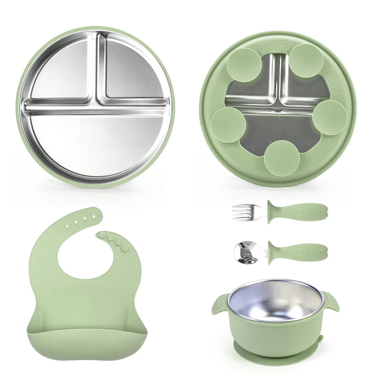 Wholesale SGS Food Grade Customize Baby Items Baby Silicone Tableware Set