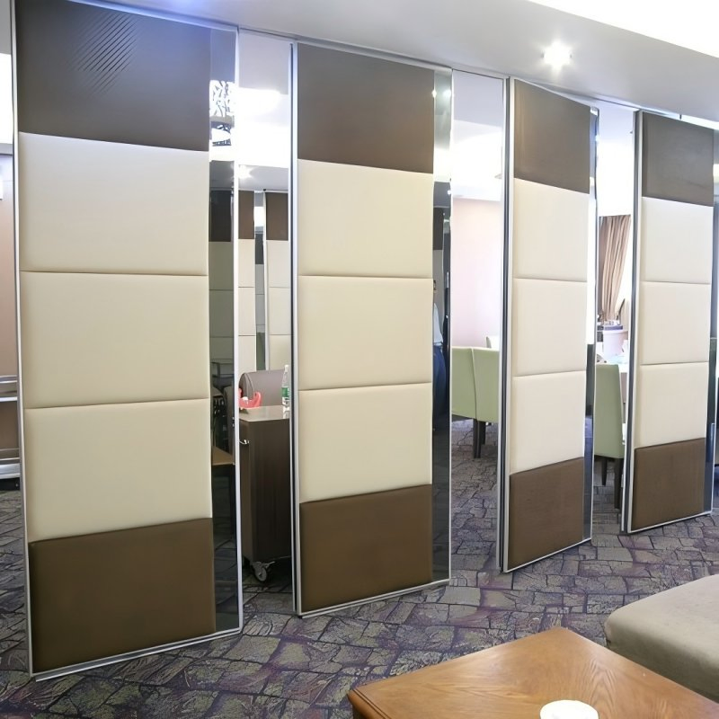 Collapsible Interior Architectural Room Divider Sliding Wall Panel System for Commercial Building Space Plan