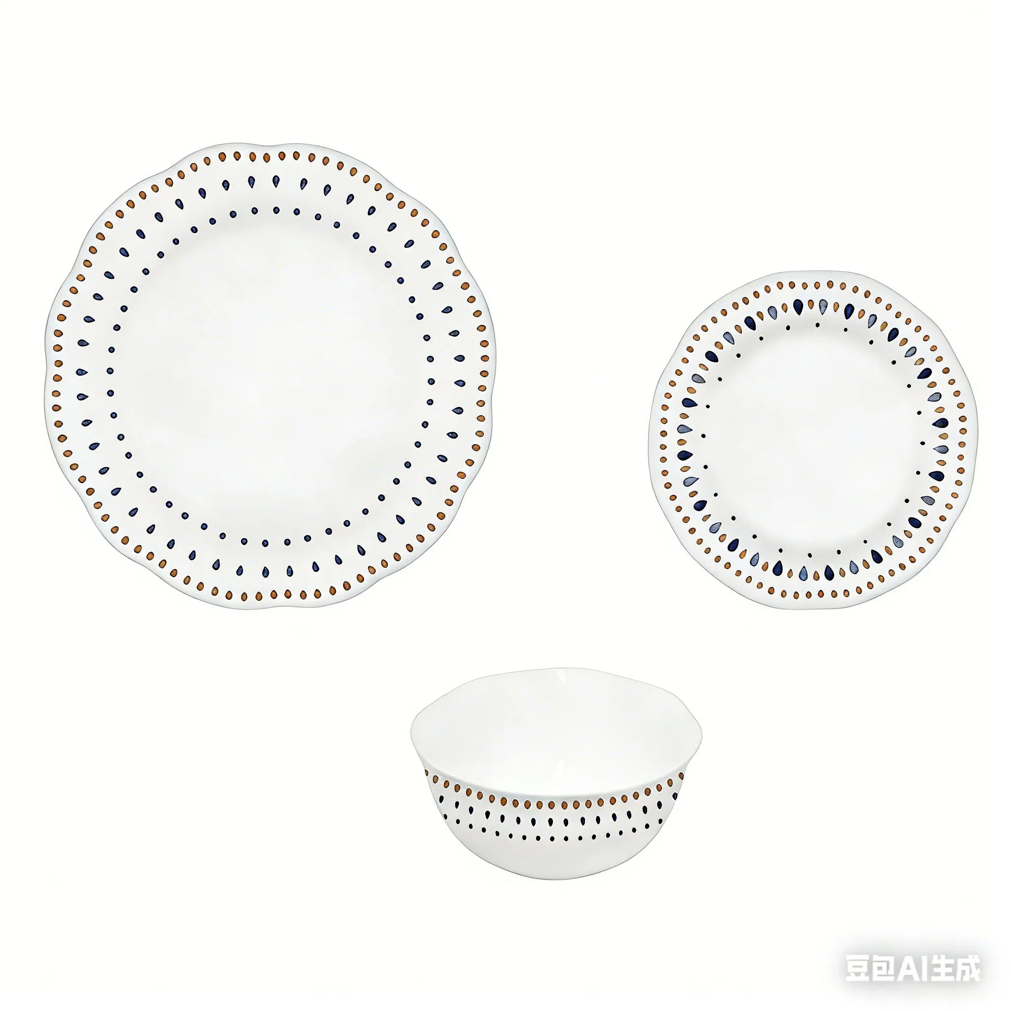 Middle East Style Ceramic Dinner Plate Set Side Plate Bowl Tableware