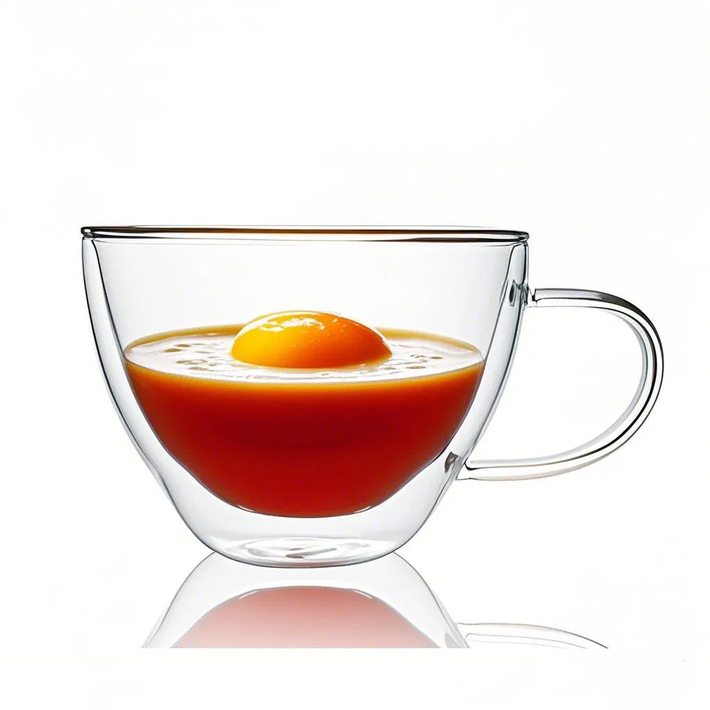 350ml 450ml 550ml 650ml Heat Resistant Borosilicate Double Wall Glass Bowl with Handle Kitchenware Glassware Tableware Soup Drinking Glass Mug