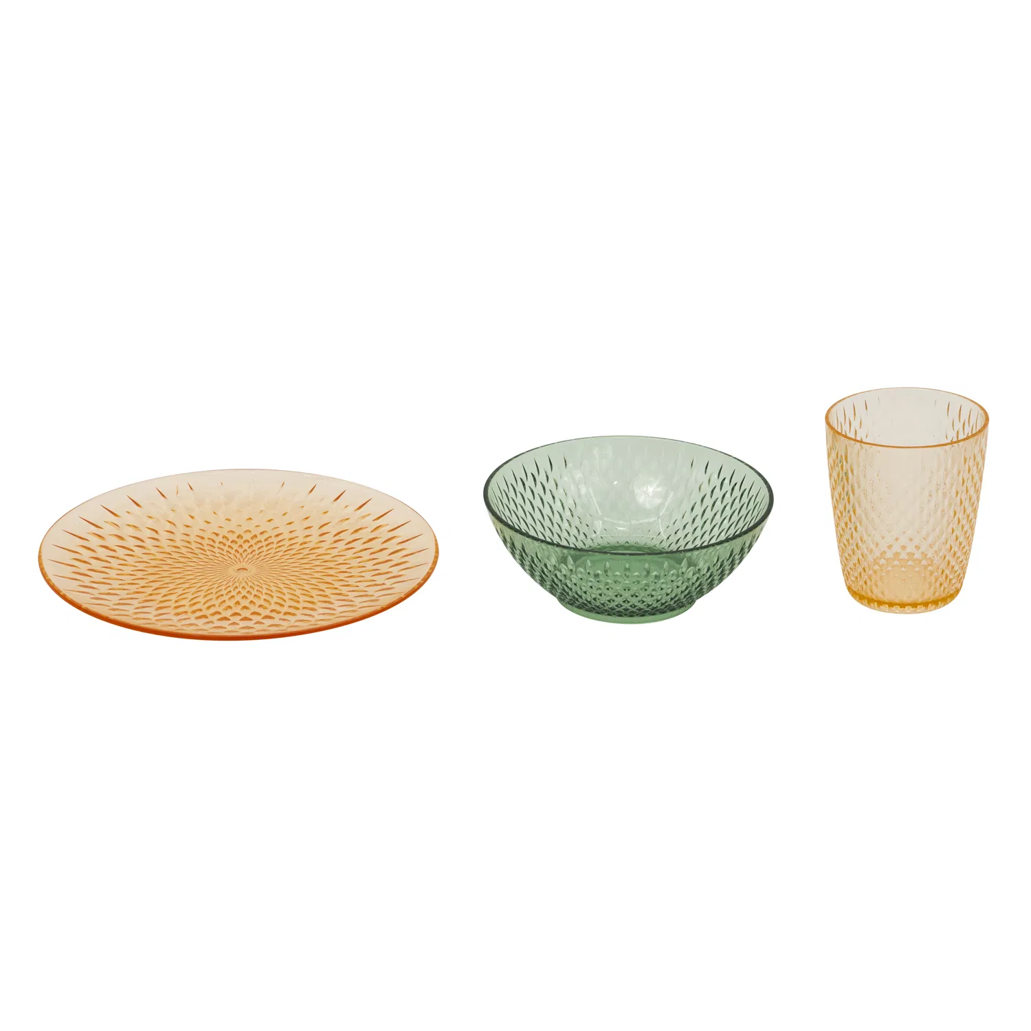 Elegant Green Tinted Glass Tableware for Weddings and Gatherings