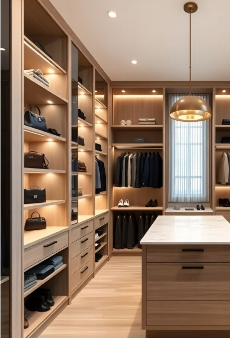 Modern L Shape Walk in Closet