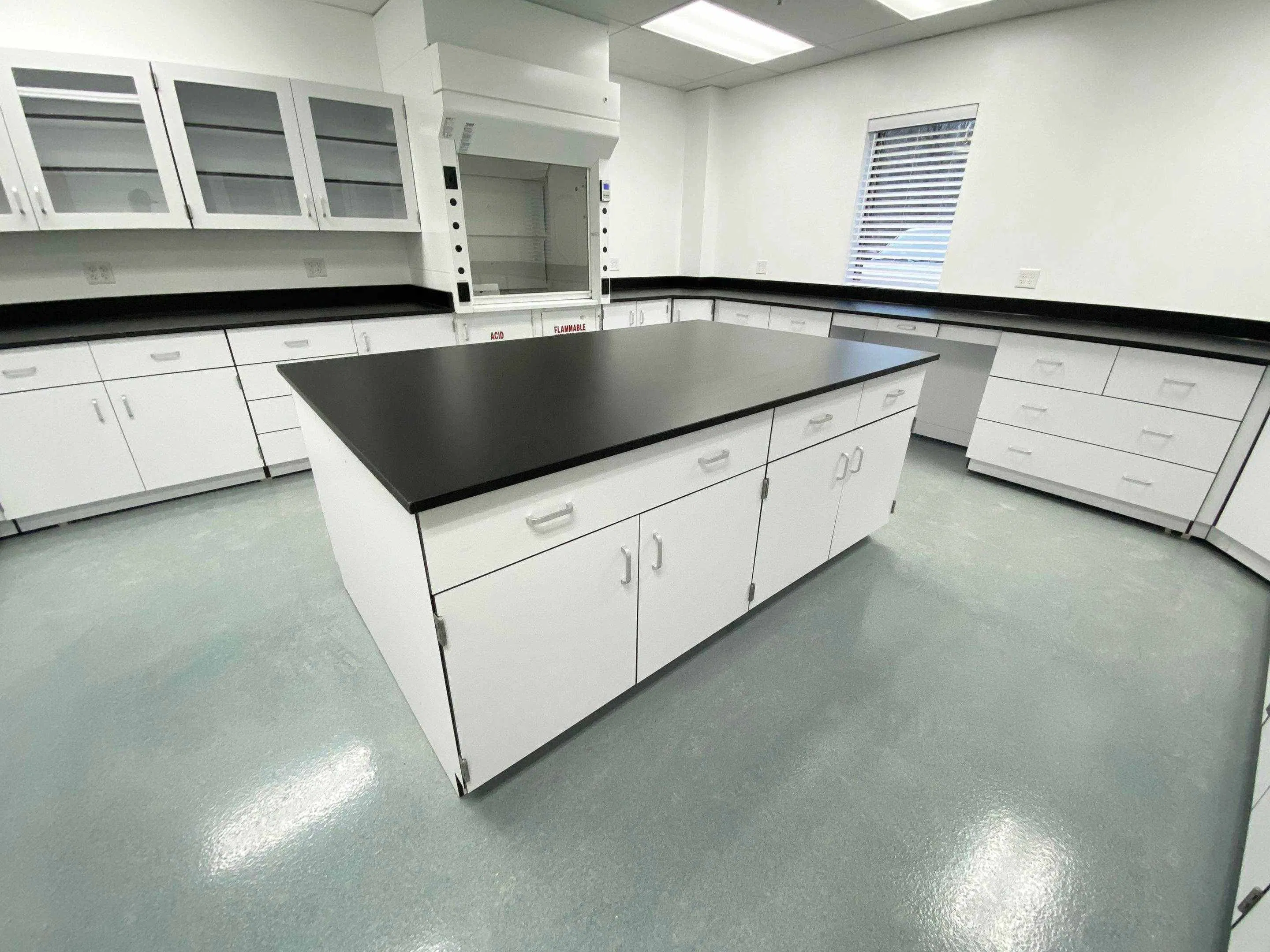 Customized Laboratory Work Benches Modern School Laboratory Furniture Steel Cosmetics Manufacturing Mineral Laboratory