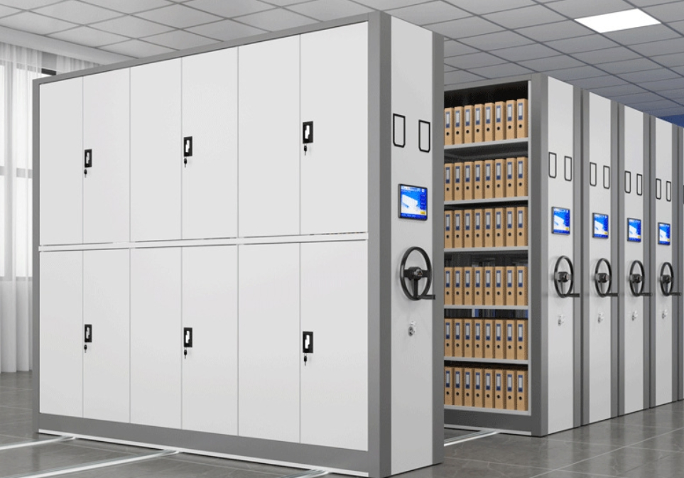 Intelligent Mobile Compact Shelving System for High-Density File Storage with Digital Control