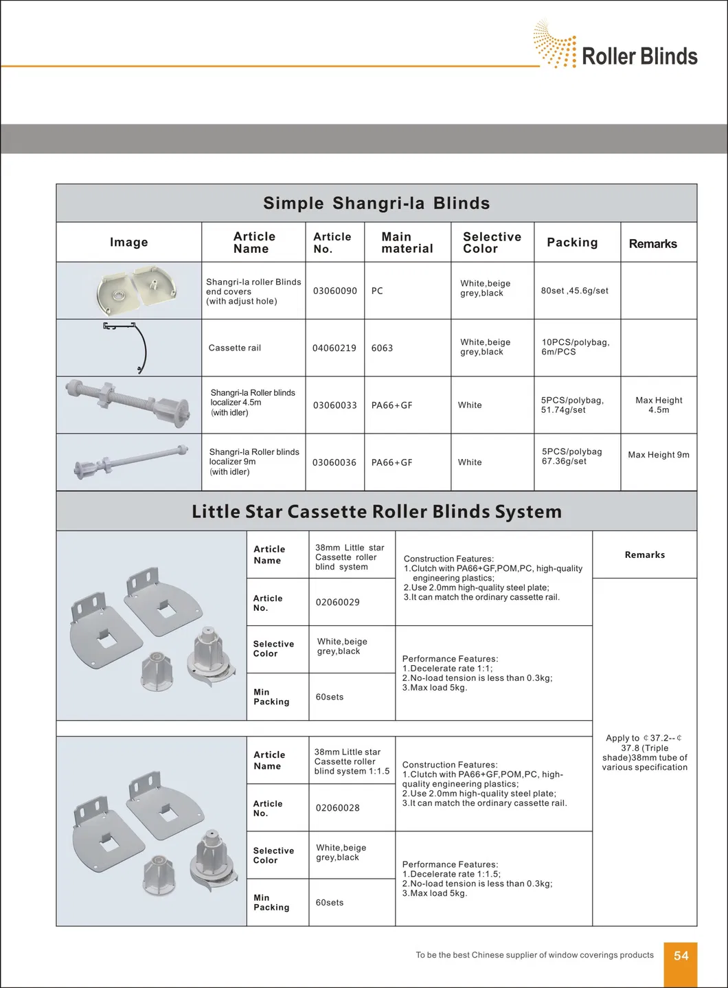 38mm Little Star Cassette Roller Blind System