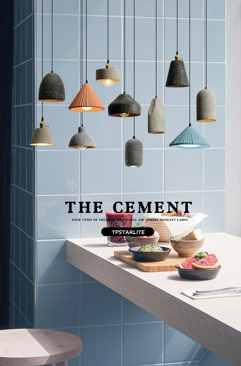Simple Mini Concrete Pendant Lighting Fixtures for Kitchen Industrial Cement Lamp