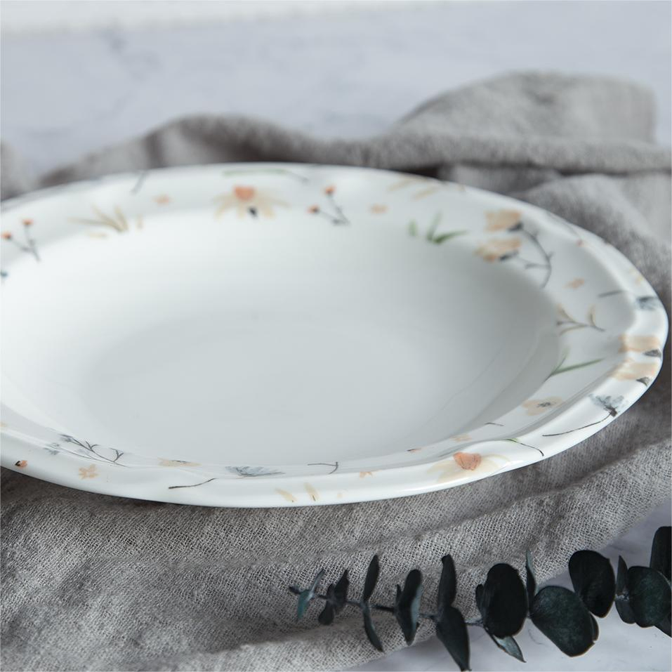 New Design Custom China Porcelain Luxury Floral Printing Ceramic Tableware Dinner Plate Dinnerware Set New Bone China Dinner Set