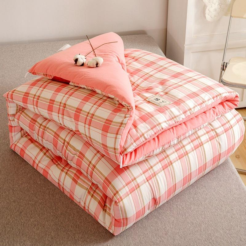 High Quality Plaid Print Cotton Filling Quilt Luxury Home Winter Warm Queen King Size Comforter