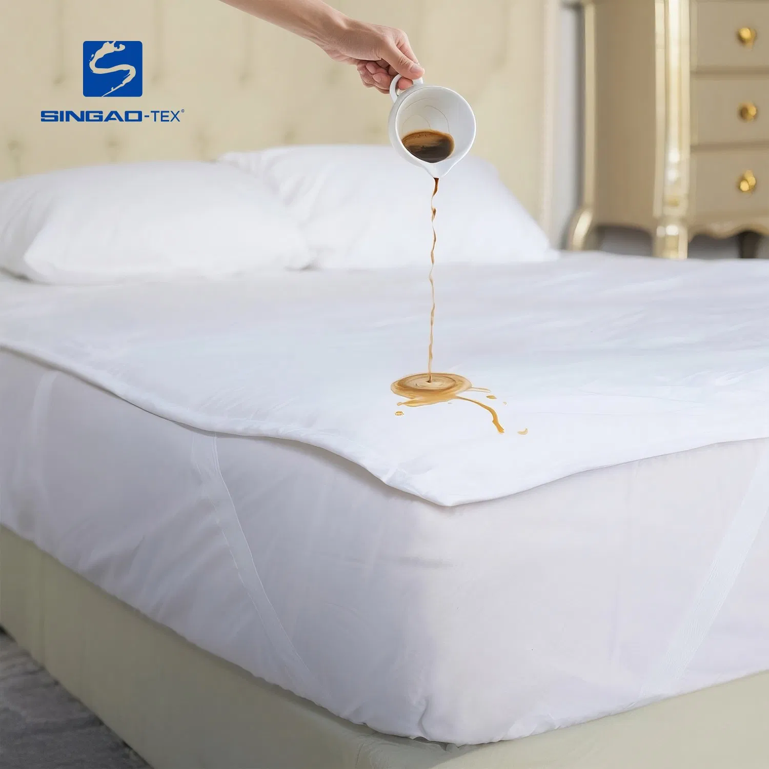 100% Waterproof Quilted Microfiber Mattress Pad Mattress Cover with Elastic in 4 Corners Style Polyester