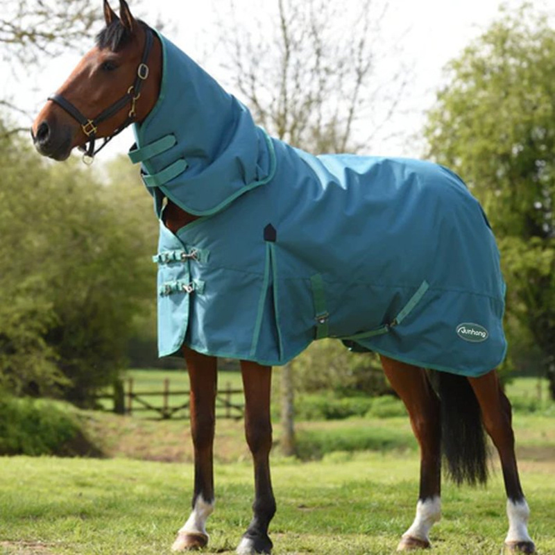 Lightweight Horse Winter Sheet with Neck Hood and Straps