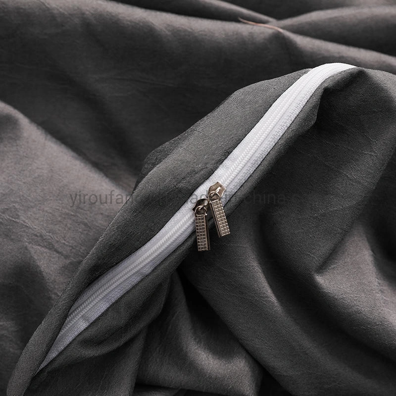 Hot Selling Dormitory Luxury Trendy Color High Quality Cotton Bed Sheets Dark Gray