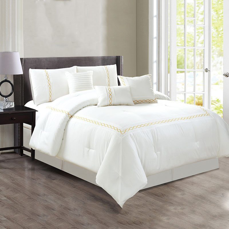 Luxury Wedding Bedding Set Queen Size Embroidered Cotton Bedding Set