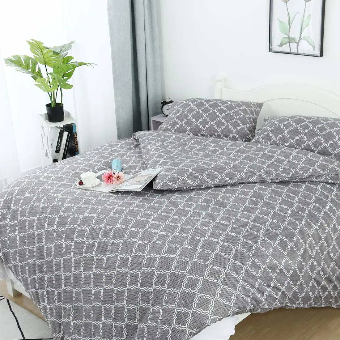 Soft Brushed Peach Skin Fabric Printed Designs Home Textile Bedsheet Set