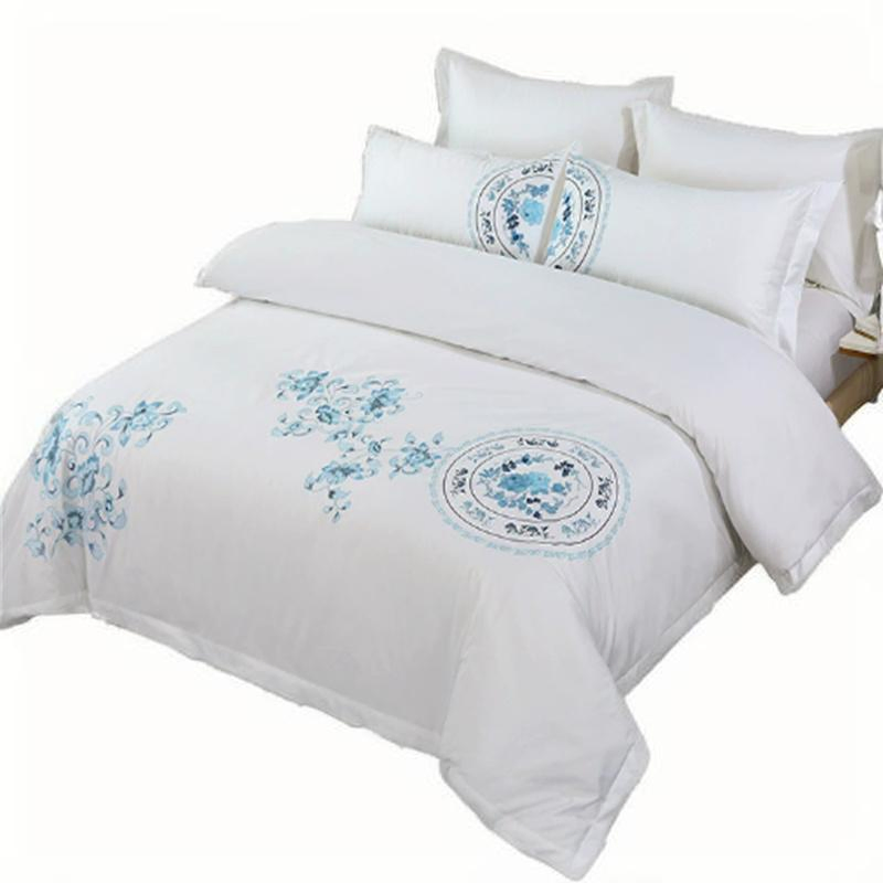 100% Cotton Sateen Embroidered Hotel Bedding Set