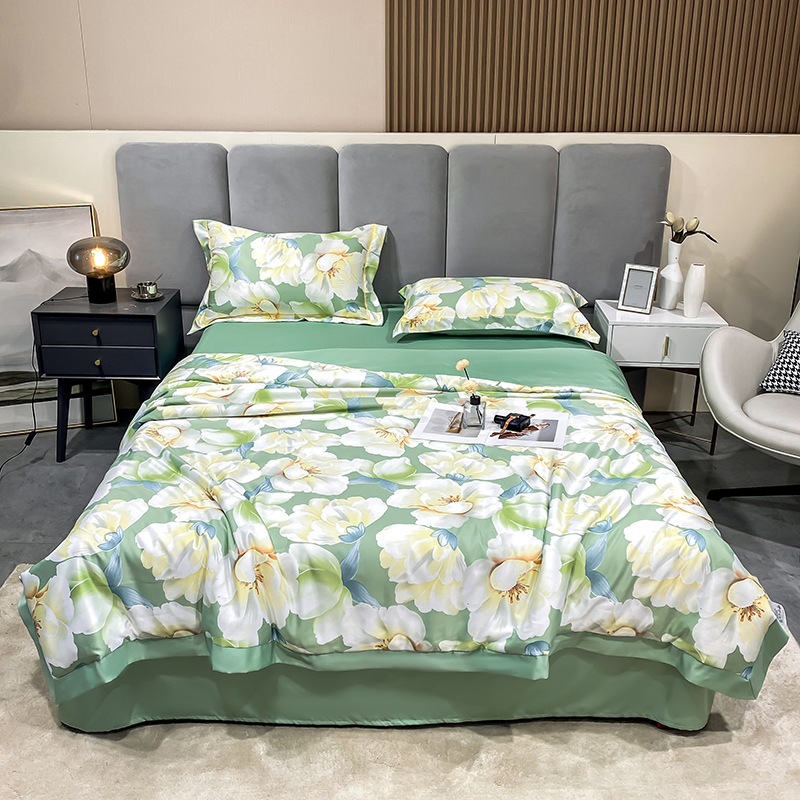 Hot Sale 100% Silk Luxury Embroidered Duvet Cover Bedding Set