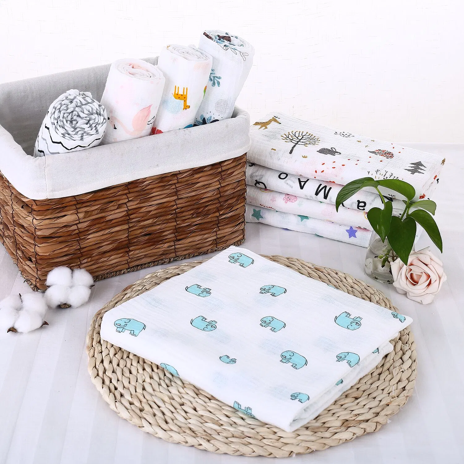 100 Organic White Cotton Gauze Muslin Fabric for Baby Bedding