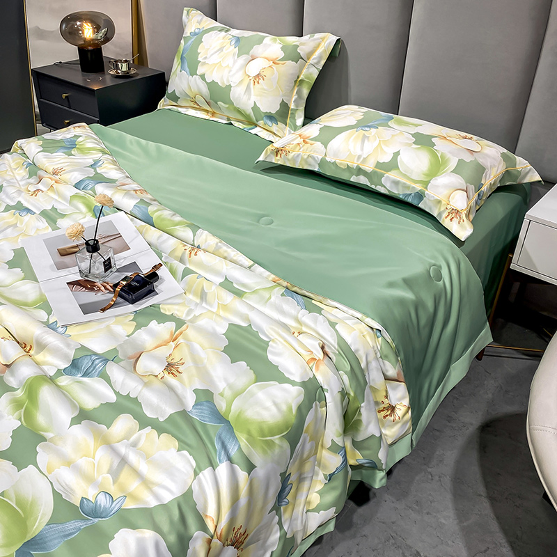 Hot Sale 100% Silk Luxury Embroidered Duvet Cover Bedding Set