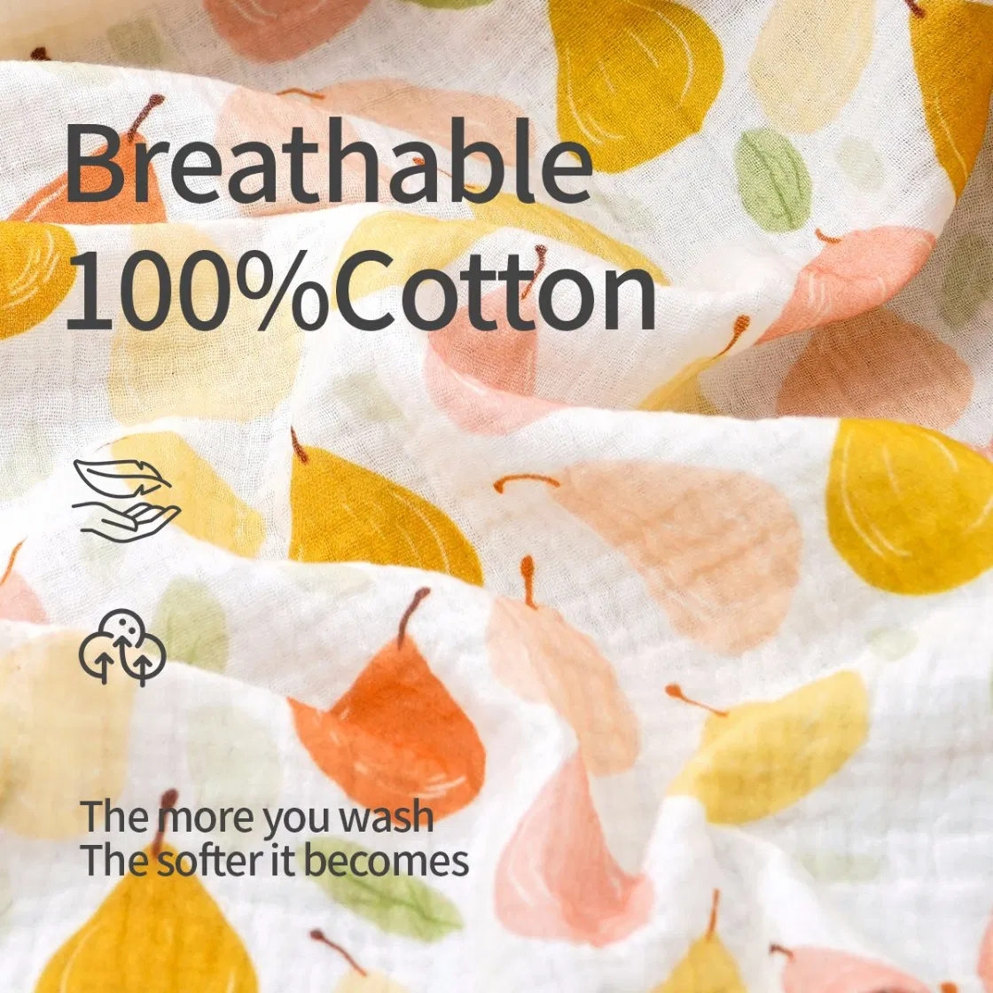 100%Cotton Digital Printed Organic Muslin Quilt Super Soft Knitted Receiving Blanket