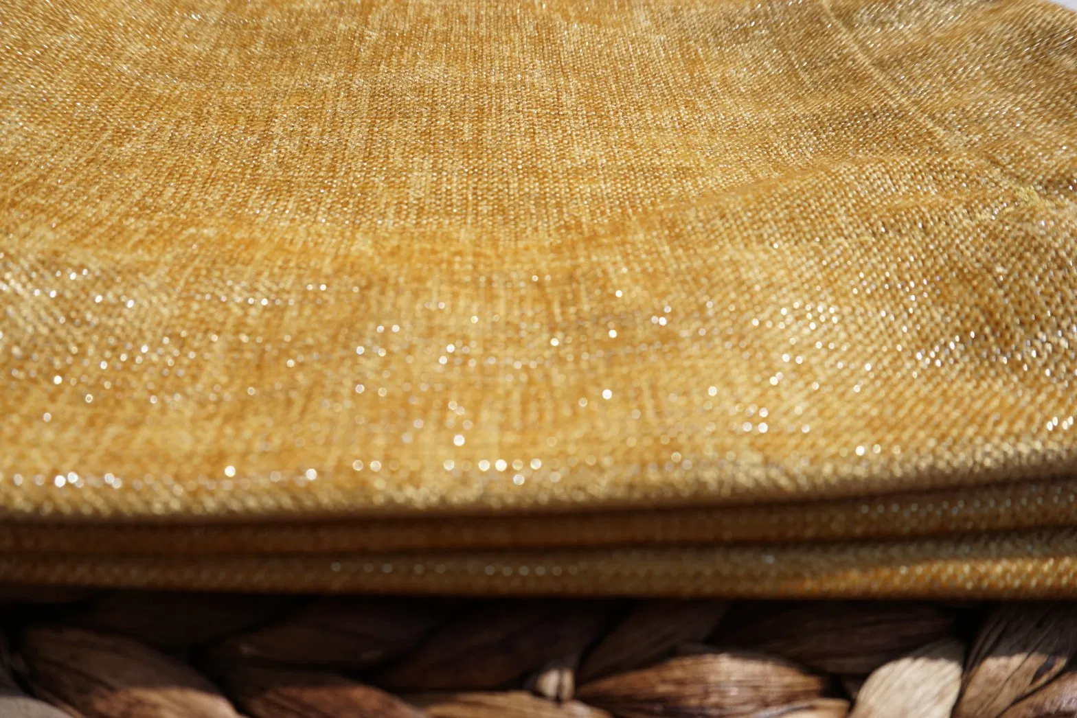 Silver Metallic Yellow Fabric for Table Linens and Napkins