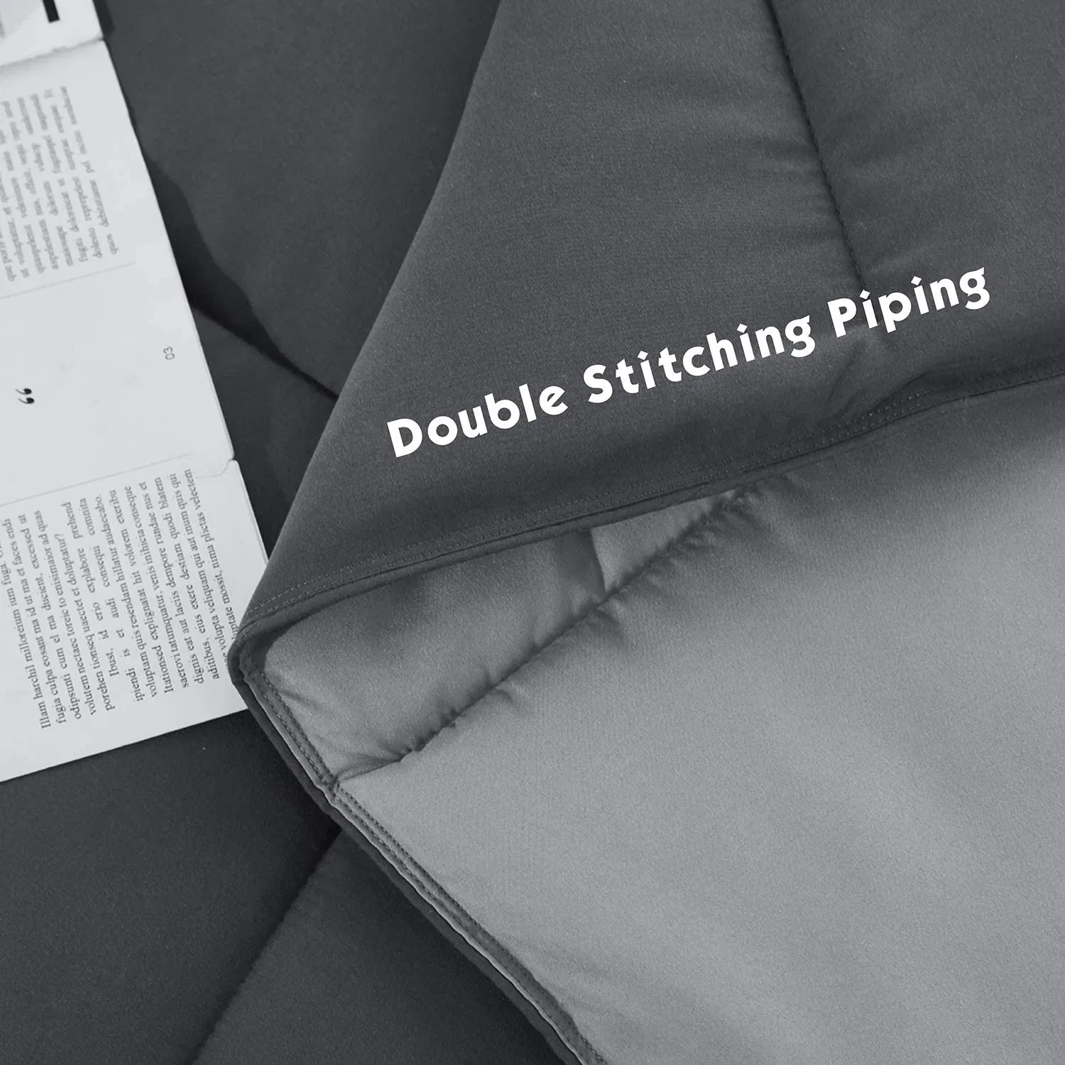 China Factory Wholesale 3PCS 2-Tone Reversible Solid Color Ultra Soft Brushed Microfiber Down Alternative Polyester 3PCS Comforter Quilt Set