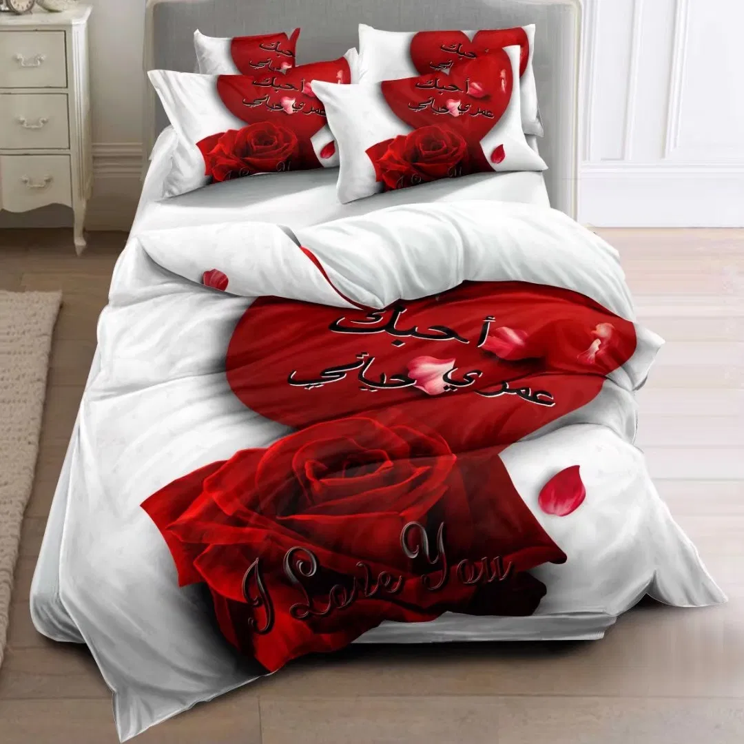100% Romantic MID-East Style Printed Duvet Cover with Pillowcases, King/Queen/Twin Sizes