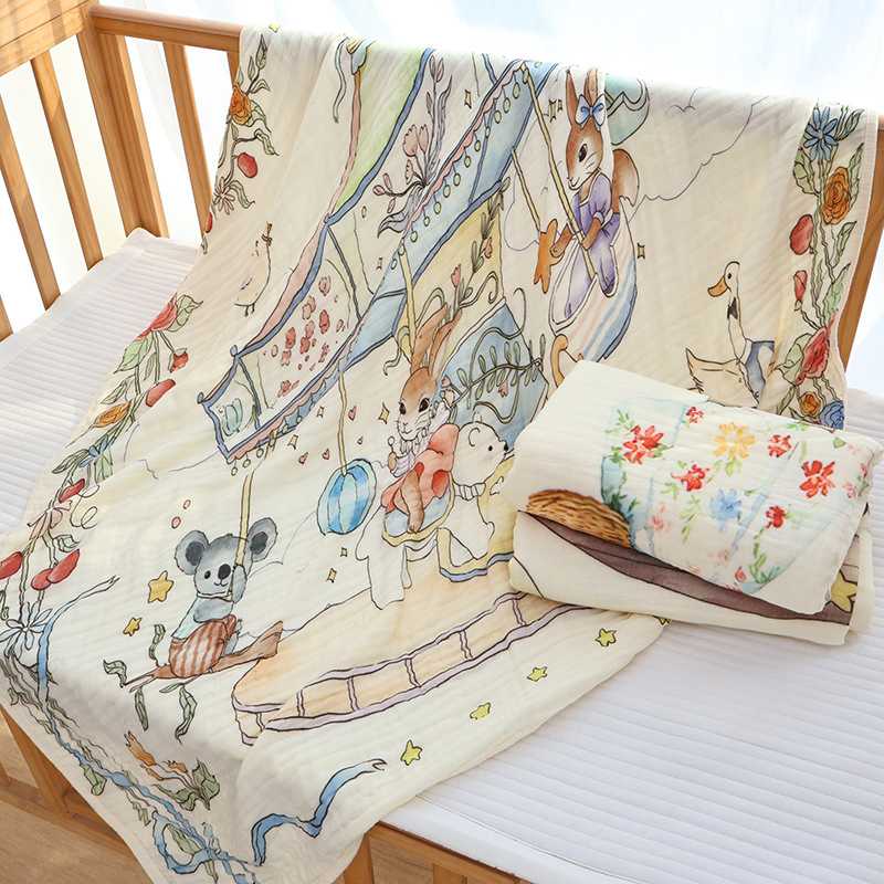 Organic Cotton Bamboo Muslin Swaddle Blanket