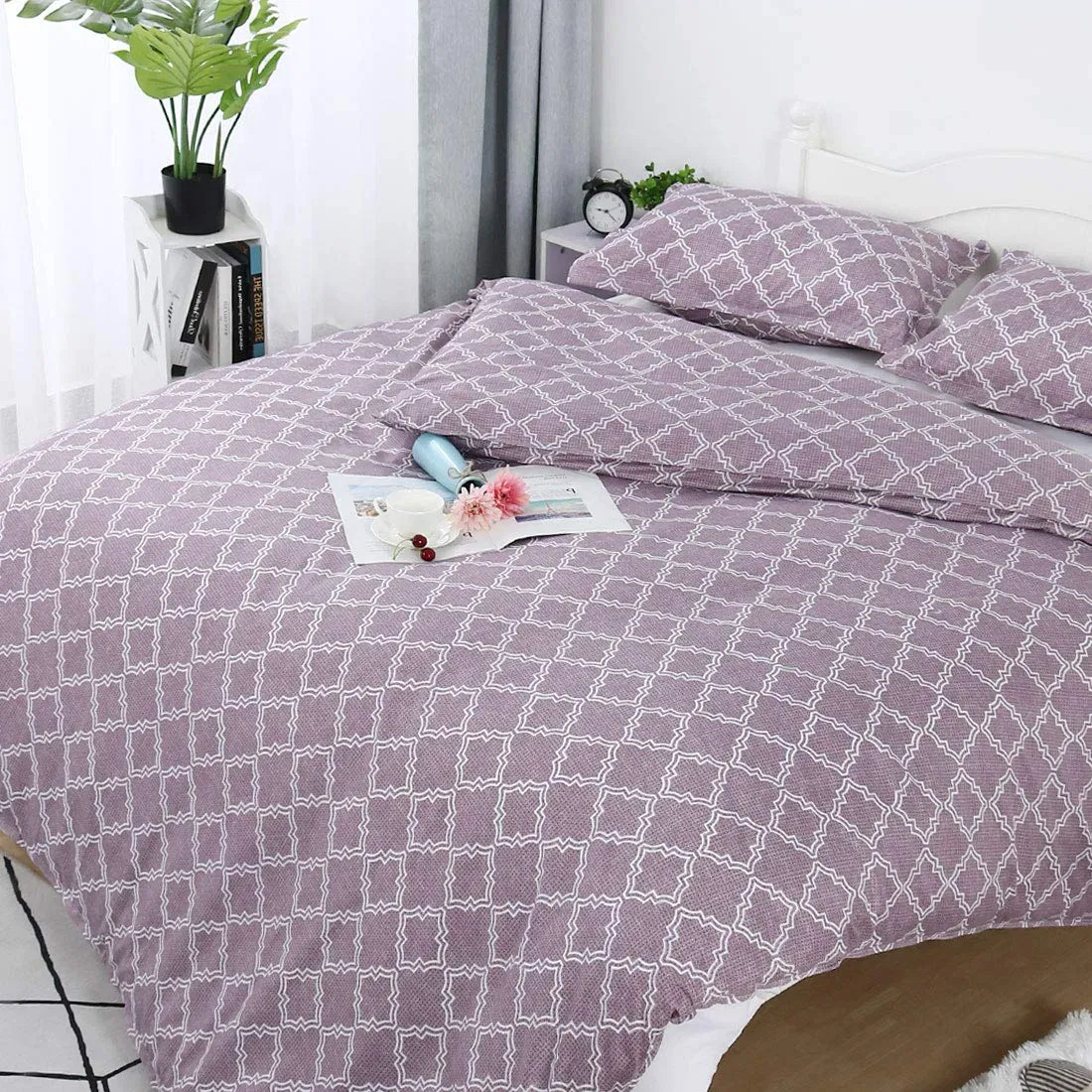 Yiwu Market Hot Selling Printed 4PCS Home Textile Duvet Cover Bedsheet Bedding Set