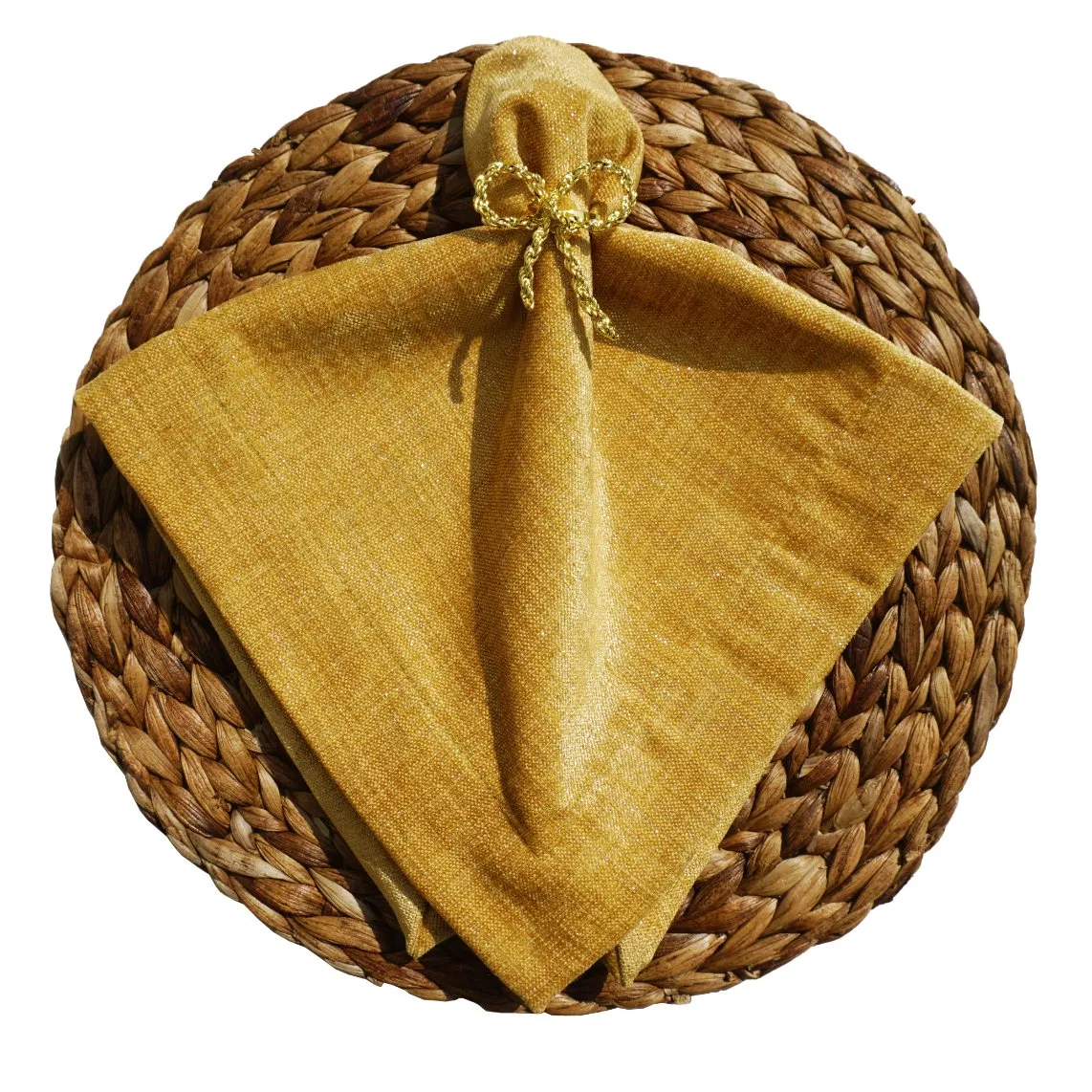 Silver Metallic Yellow Fabric for Table Linens and Napkins